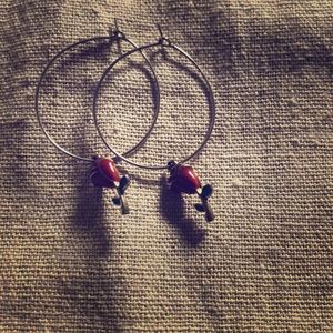 Super cute rose hoop earrings